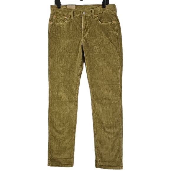Levi's ~Woman Size 30×30~ Brown/Green Mid Rise Boyfriend Jeans CORDUROY NWT. - Picture 5 of 16